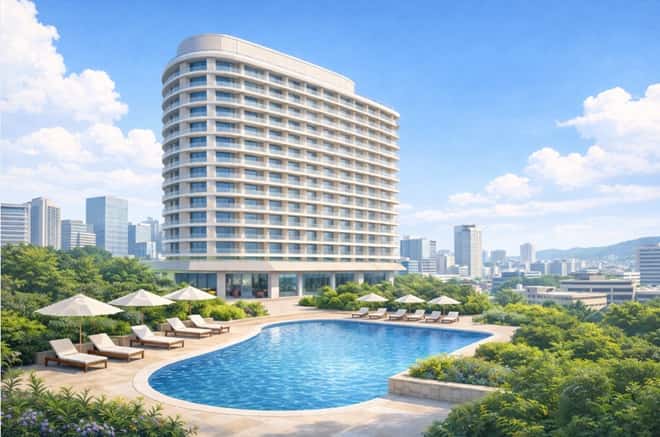 リゾートホテル、高層